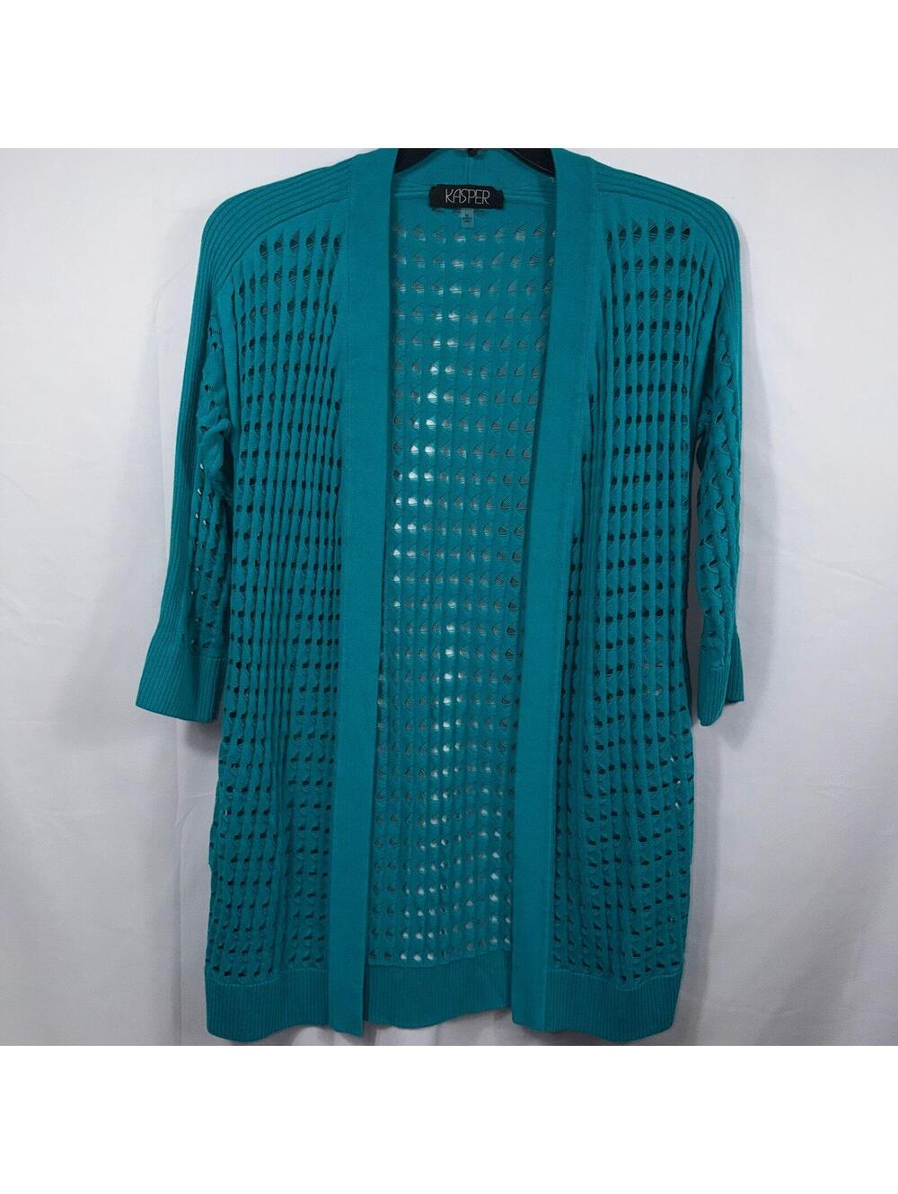 Kasper Open Front Cardigan Sweater Size Medium